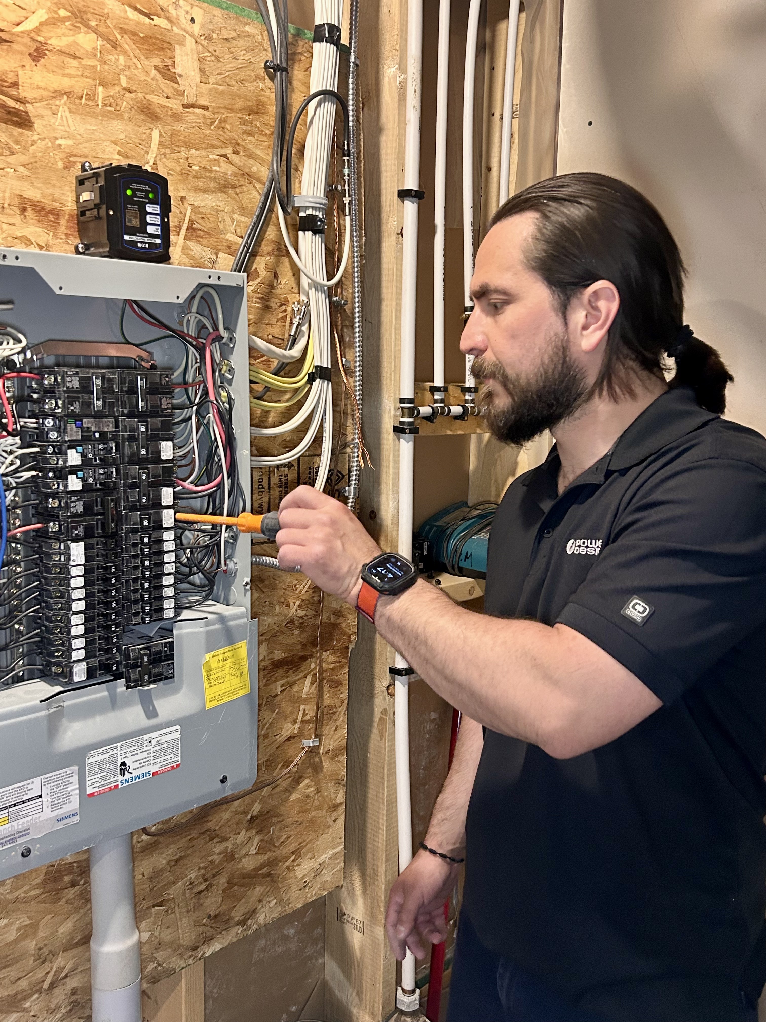 Piero working on an electrical panel