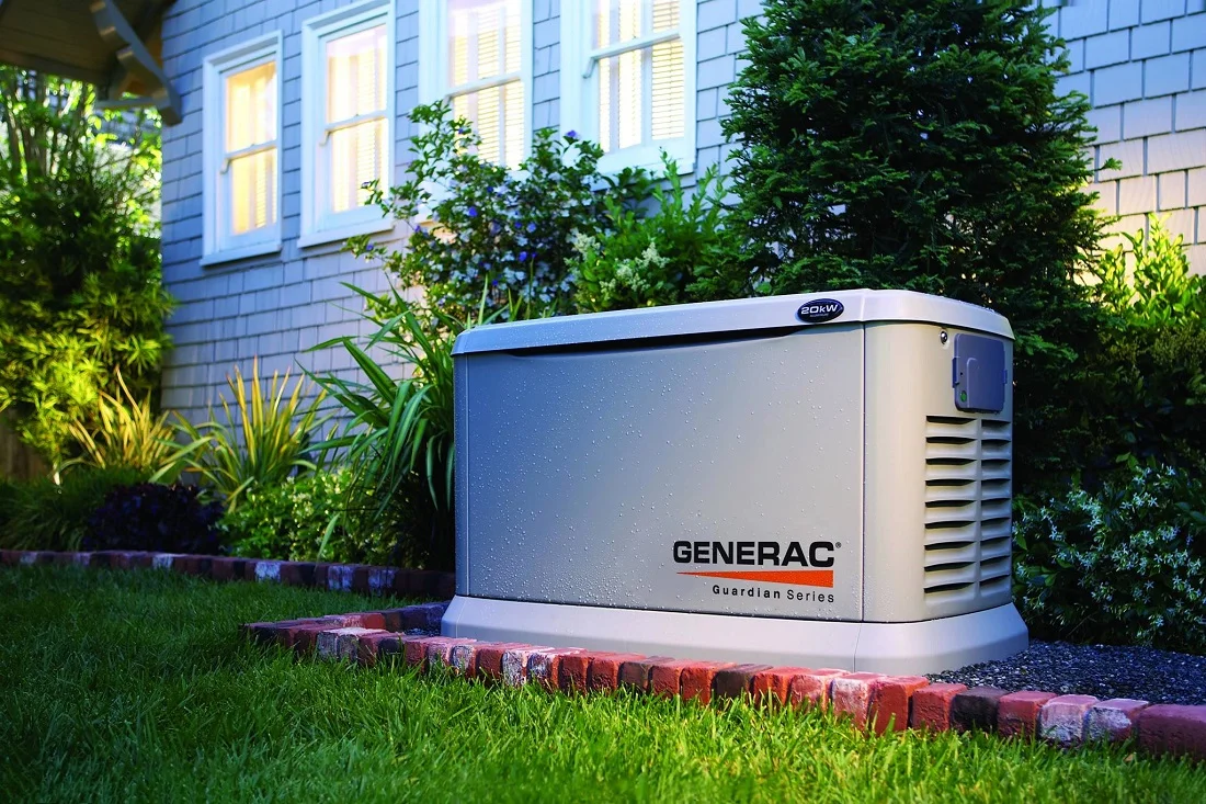 Generac home standby generator installed beside a residence