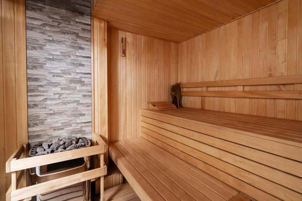 Cedar-lined home sauna interior